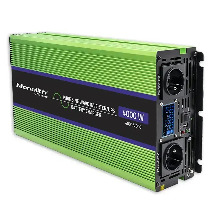 Qoltec Pure Sine Wave Inverter Monolith | battery charger | UPS | 2000W | 4000W | 12V to 230V | LCD Foto 11