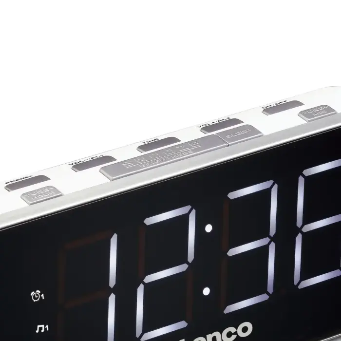 Lenco radio pulkstenis, ar lielu displeju, balts Фото num