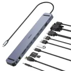 Док-станция Choetech HUB-M20 2 порта USB-C | 3 порта USB 3.0 | HDMI | VGA | SD | TF | RJ45 | 3,5 мм Фото num