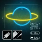 Neon LED Light SATURN yellow blue Bat + USB FLNE11 Forever Light Foto 5