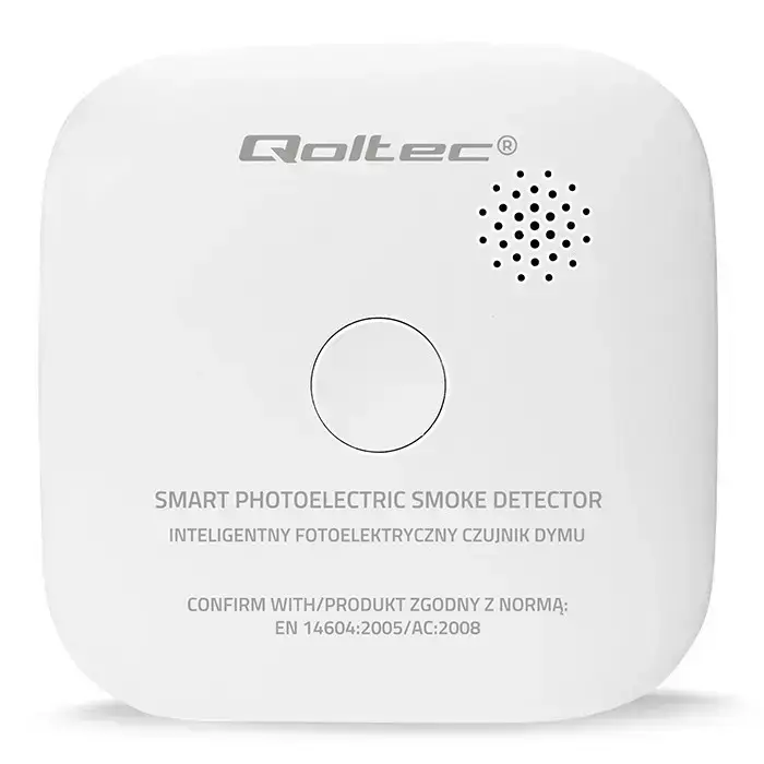 Qoltec Certified Wireless Smoke Detector with Battery | Sensor life: 10 years | Battery life: 10 years | Alarm: 85dB | LED Фото num