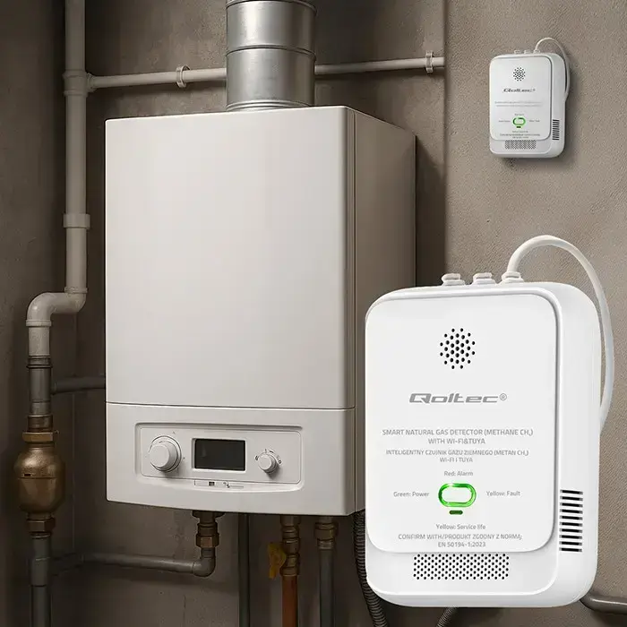 Qoltec Certified Natural Gas Leak Sensor | CH4 detector | NG | Tuya | Wi-Fi | 85dB alarm | LED  Фото num