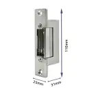 Qoltec Electric strike With lock and memory + mounting plate | 12V | Stainless steel Photo