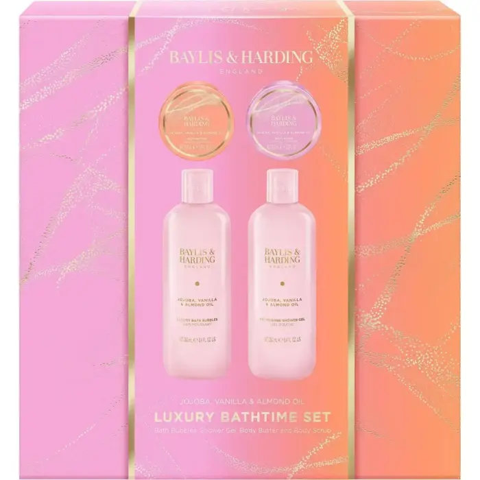 Baylis & Harding, Set Regalo Bellezza, Badeset Mit Jojoba-, Vanille- Und Mandelöl, 4-teiliges Geschenkset (Set per La Cura Del Corpo) Photo