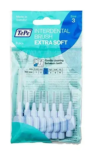TePe Interdental Brush Extra Soft  Supersoft Dental Brush for Teeth Cleaning  Pack of 8  0.6 Mm  Medium Gaps  Blue  Size 3 Фото num