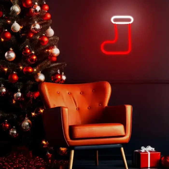 Neon LED CHRISTMAS SOCK white red FLNE23 Forever Light Foto 8
