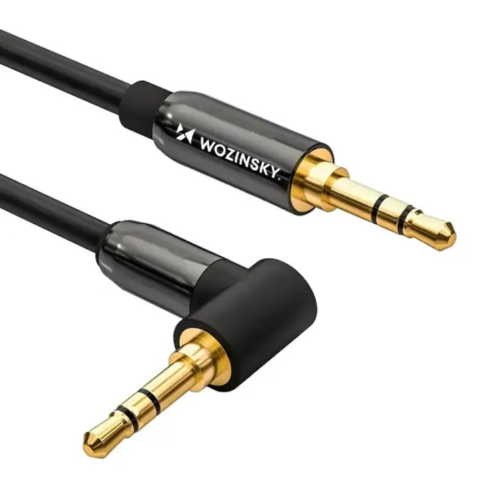 Wozinsky AUX cable angled (male-male) mini jack cable 1.5m black Photo