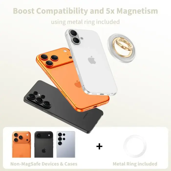 TECH-PROTECT MMR700 LAMANO MAGNETIC MAGSAFE PHONE RING TITANIUM/GOLD Photo