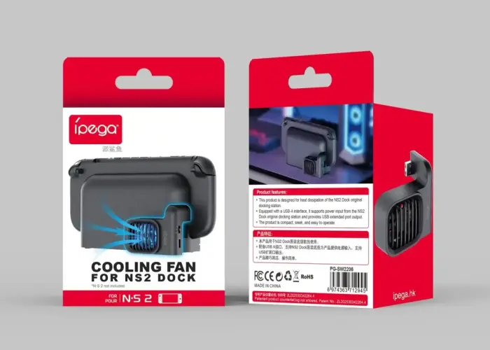 iPega SW2206 Coolin Fan for Charging Dock Nintendo Switch 2 Blackk Photo