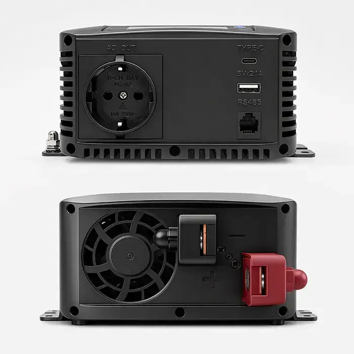 Qoltec Pure Sine Wave Inverter | 12V to 230V | 1000/2000W | LCD | USB | USC-C | Compatible with LiFePO4 GEL AGM  Foto 14