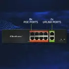 Qoltec FAST Ethernet PoE SWITCH | 8x RJ45 PoE | 2x RJ45 Uplink | 120W | 10/100 Mb/s Photo