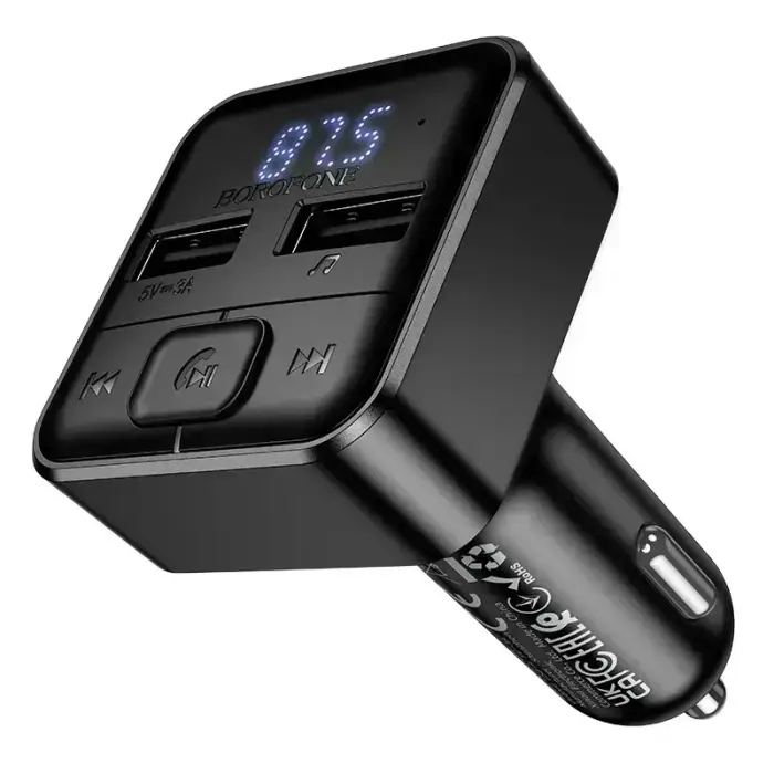 Borofone Transmitter FM BC63 Selecto MP3, Bluetooth - 2xUSB - black Фото num