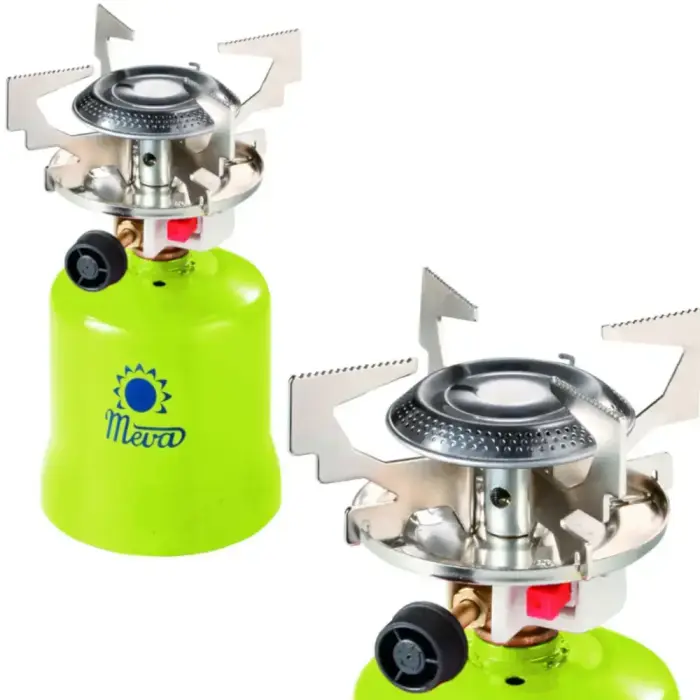 Gas camping stove with punctured gas cartridges FOCUS piezo igniter 1.4kW Foto 1