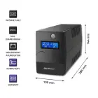 Qoltec Uninterruptible Power Supply UPS Line Interactive | Monolith| 850VA | 480W | LCD | USB | RJ45 Photo