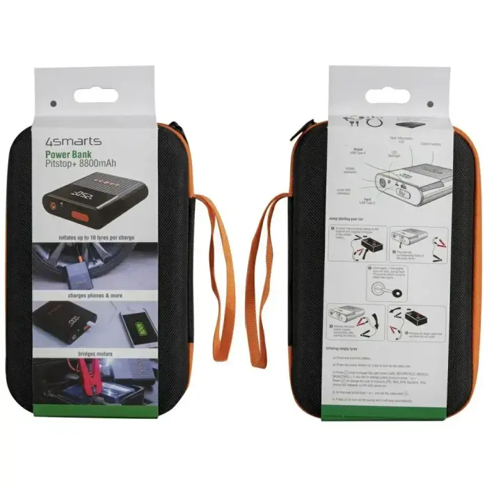 4smarts PitStop+ Power Bank | 8800 mAh | USB-A, USB-C | LED flashlight | black Photo
