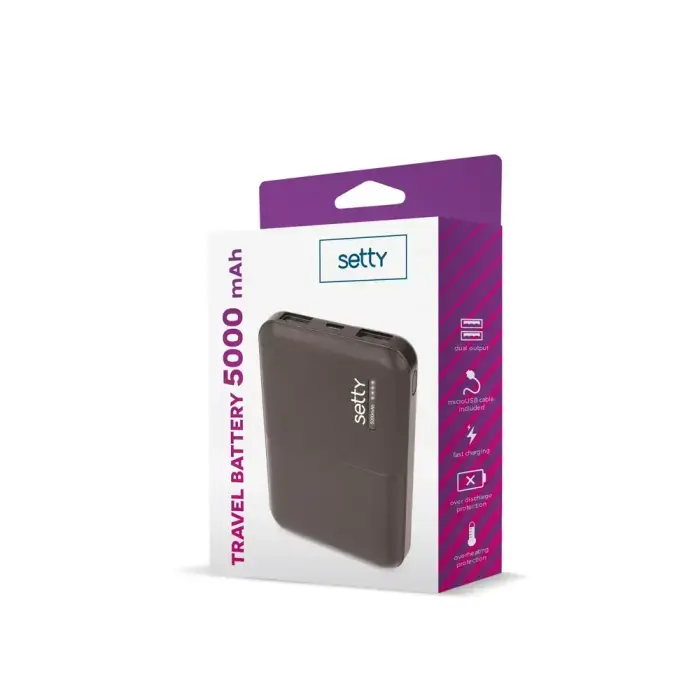 Setty Внешний аккумулятор (powerbank) 5000 mAh SPB-05 черный Фото num
