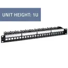 Qoltec Solid steel patch panel for 19'' rack | 24 ports | 1U | UTP | Black Photo