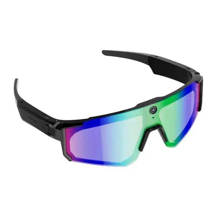 Colmi V06 AI Sports Sunglasses (Black with Blue Lenses) Фото num