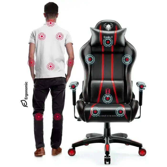 Gaming chair Diablo Chairs X-One 2.0 King Size black-red Foto 7