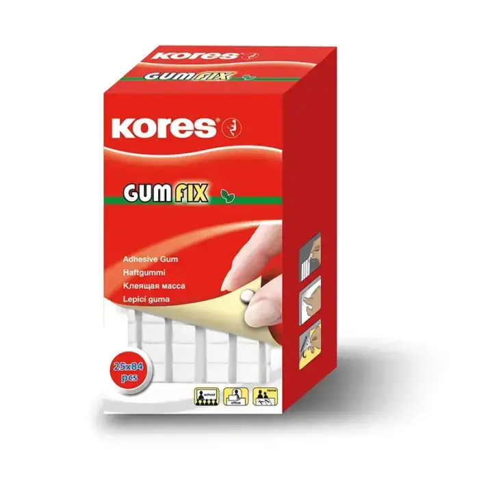 Līmējoša masa KORES Gumfix sadalīta kvadrātiņos, baltā krāsā, 84 gab., 50 g Photo