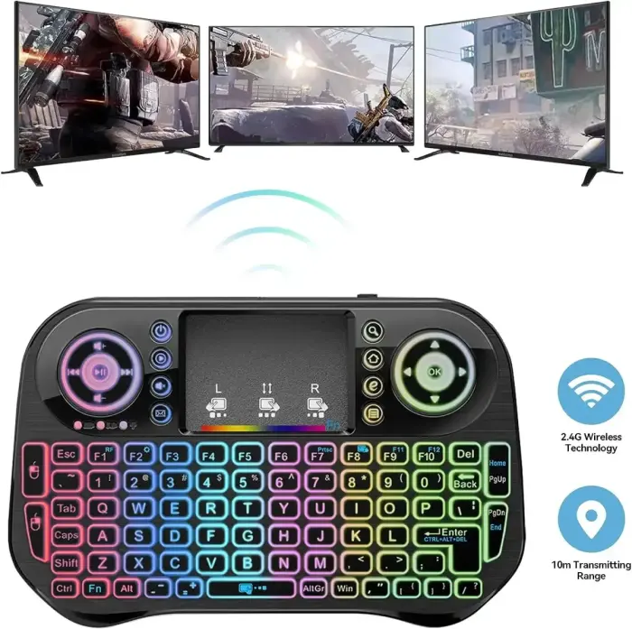 Fusion Rainbow compact wireless keyboard with touchpad and colorful backlit for Android | iOS | TV | PC  Photo