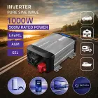 Qoltec Pure Sine Wave Inverter | 12V to 230V | 500/1000W | LCD | USB | USC-C | Compatible with LiFePO4 GEL AGM  Foto 2