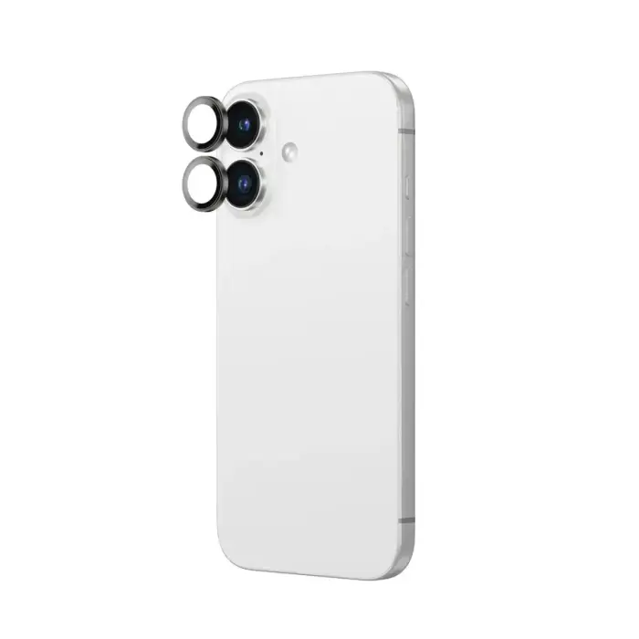 AmazingThing AR Aluminum 2 Lens Glass with Camera Lens Frame for iPhone 16 | 16 Plus - Black Foto 3