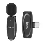 Wireless lavalier microphone USB C Hoco L15 black Foto 1