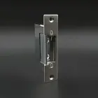 Qoltec Electric strike With lock and memory + mounting plate | 12V | Stainless steel Photo