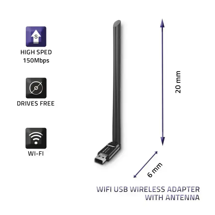 Qoltec Wireless adapter WiFi USB with antenna | standard N Photo