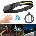 LED headlamp with IPX4 motion sensor USB-C 1200 mAh - black Фото num