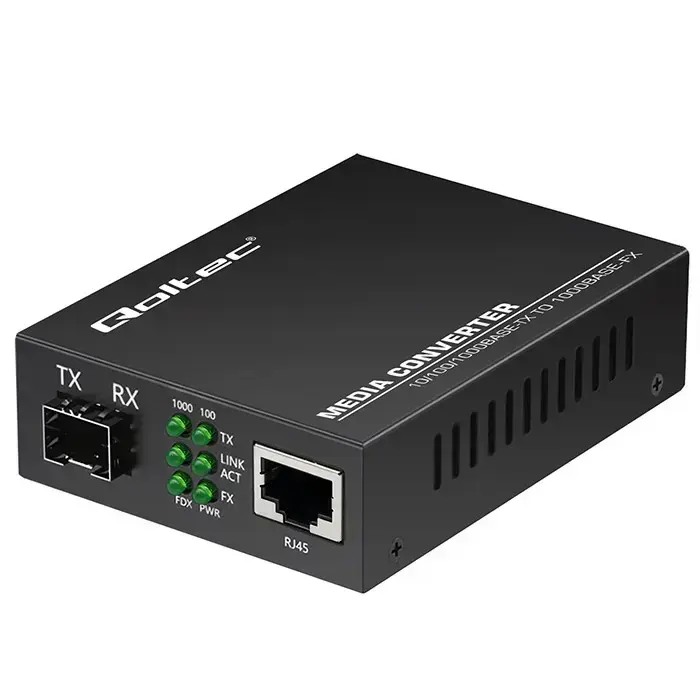 Qoltec Bidirectional Ethernet SWITCH Media Converter 1x RJ45 1x SFP| 1000Mbps | 5V Foto 29