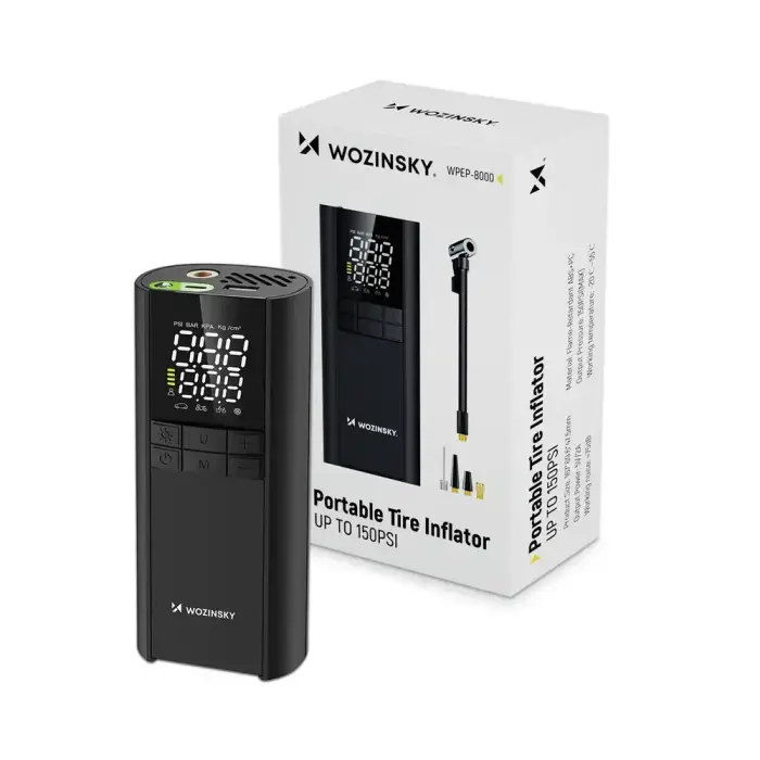 Wozinsky WPEP-8000 compressor, electric pump, 8000mAh power bank, flashlight - black Foto 2