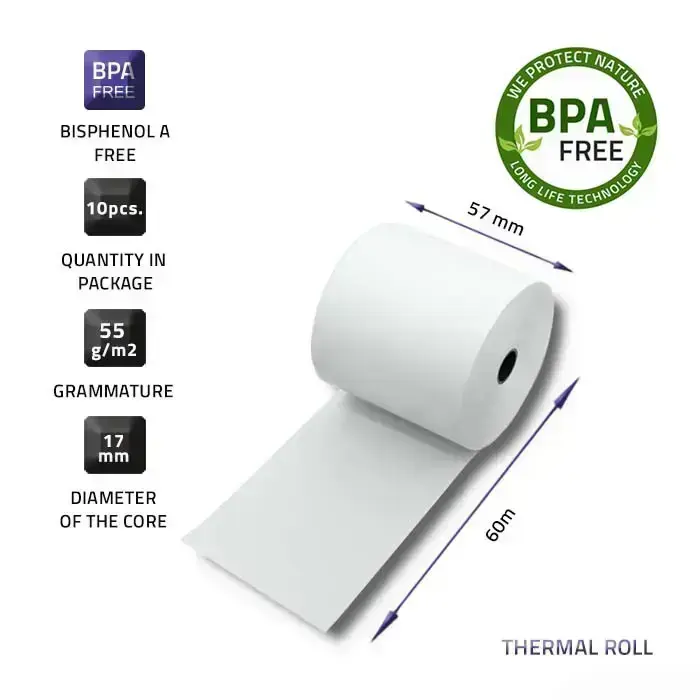 Qoltec Thermal transfer labels 57 x 60 | 10 labels  | BPA free Фото num