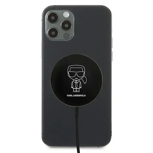 Karl Lagerfeld wireless induction charger (MagSafe compatible) 15W + USB Type C cable black (KF000566-0) Фото num