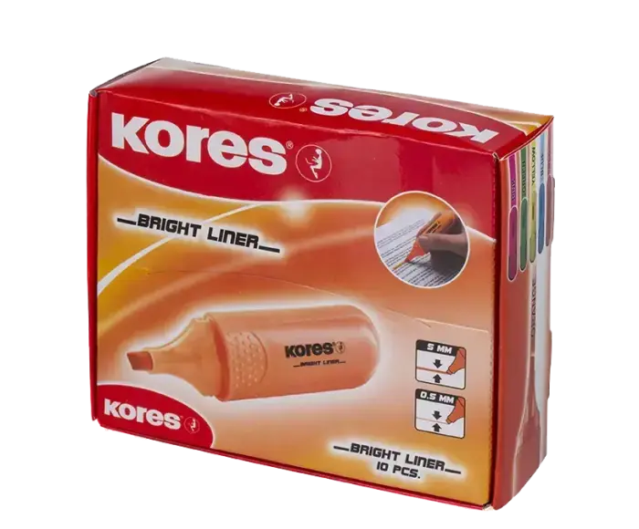 Teksta marķieris KORES BRIGHT LINER oranžs Фото num