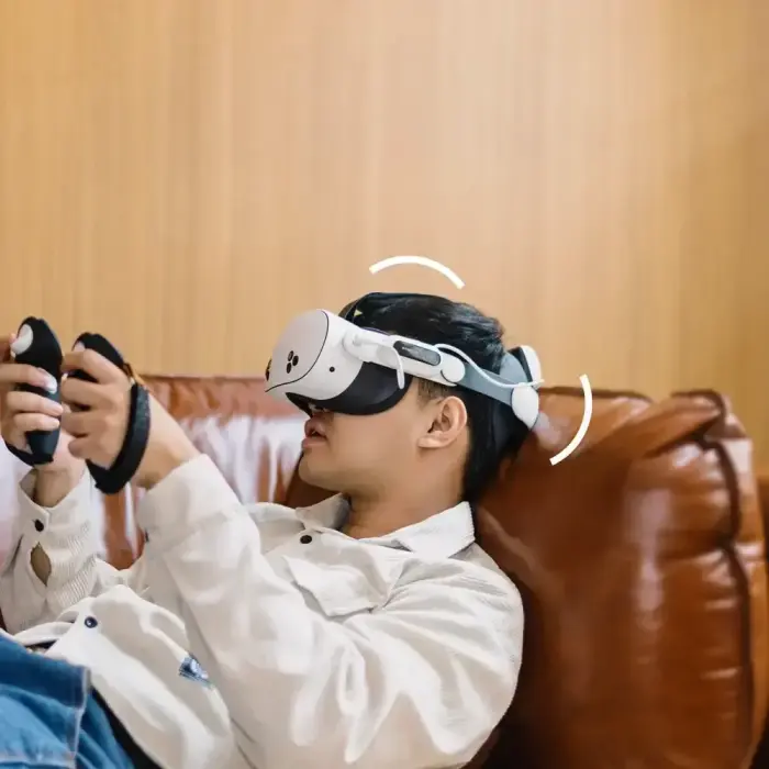 BoboVR E3 Pro Head Strap with Battery for Meta Quest 3 and 3S - White and Black Фото num