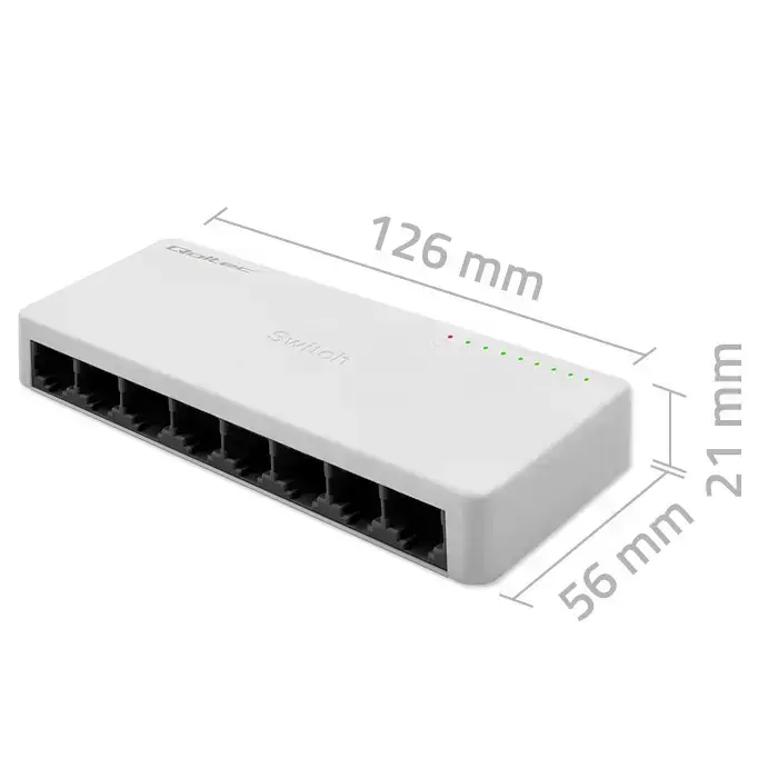 Qoltec Network SWITCH | 8 x RJ45 port | 100Mbps | Fast Ethernet | LAN Фото num