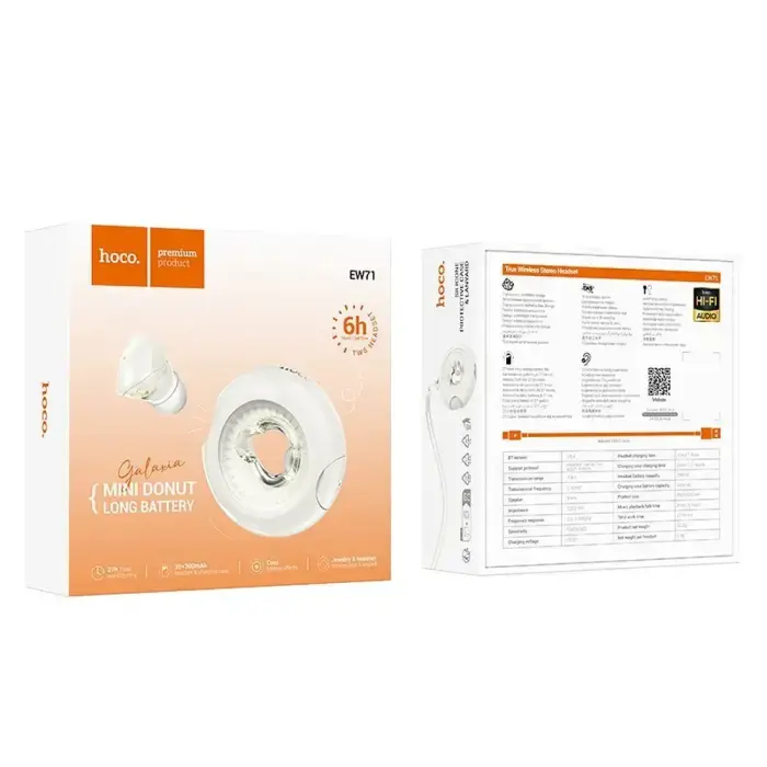 Wireless earphones Hoco TWS EW71 milky white Фото num