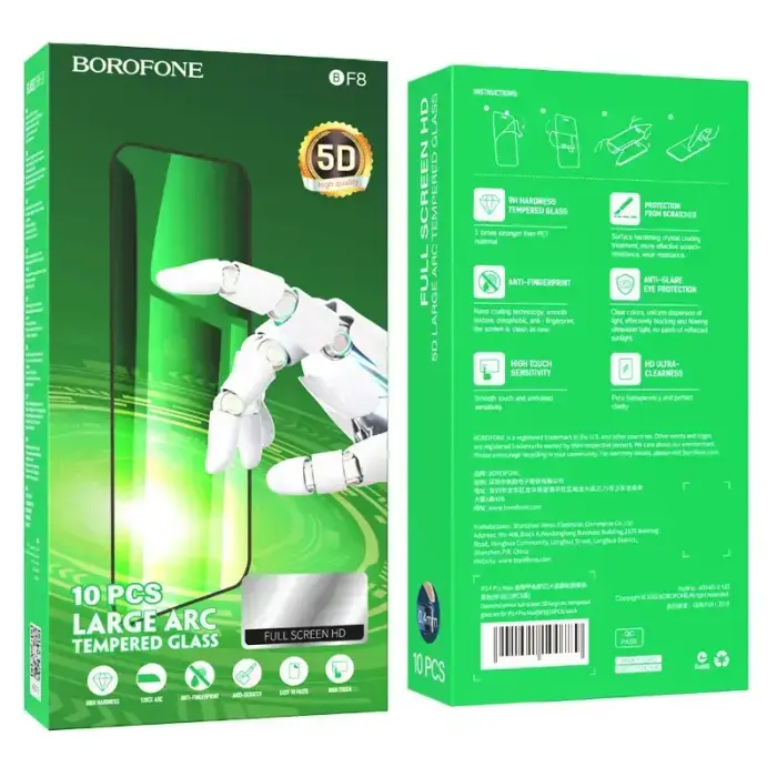 Borofone Tempered glass BF8 Diamond Armor Full Screen 5D Large Arc for Iphone 15/16 - 10 pieces Foto 11