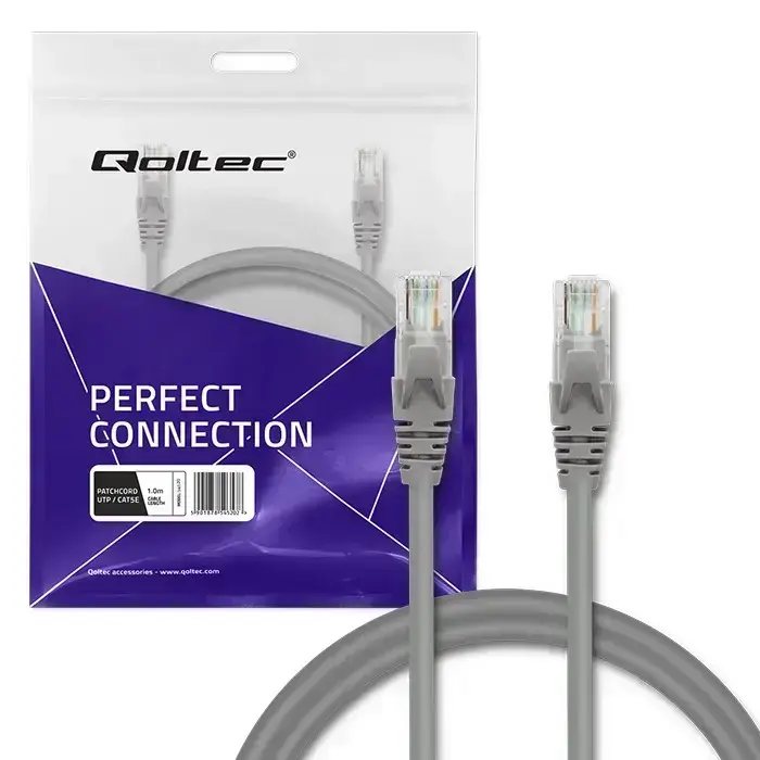Qoltec Cable Patchcord UTP | CAT5e | 2 x RJ-45 | 1m | High speed | Gold Foto 5