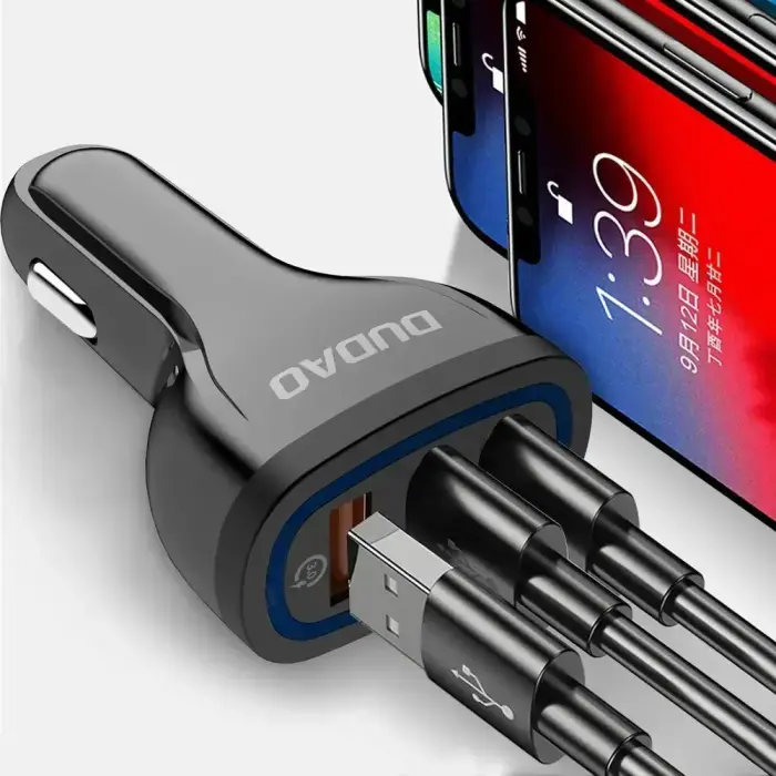 Dudao Car Charger Quick Charge Quick Charge 3.0 QC3.0 2.4A 18W 3x USB Black (R7S black) Фото num