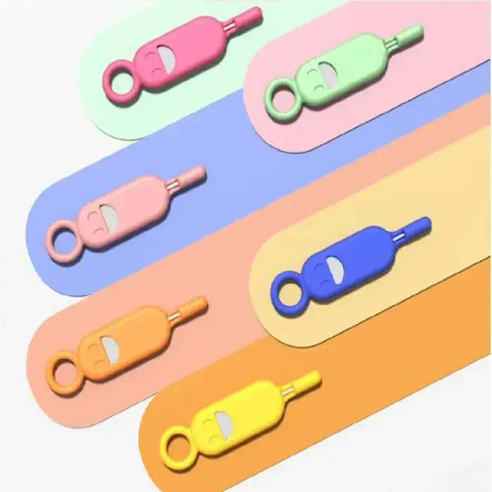 Key / needle for SIM card tray needle keychain magenta Foto 2