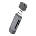 Card reader SD / TF Hoco USB A / USB C 3.0 metal gray Photo