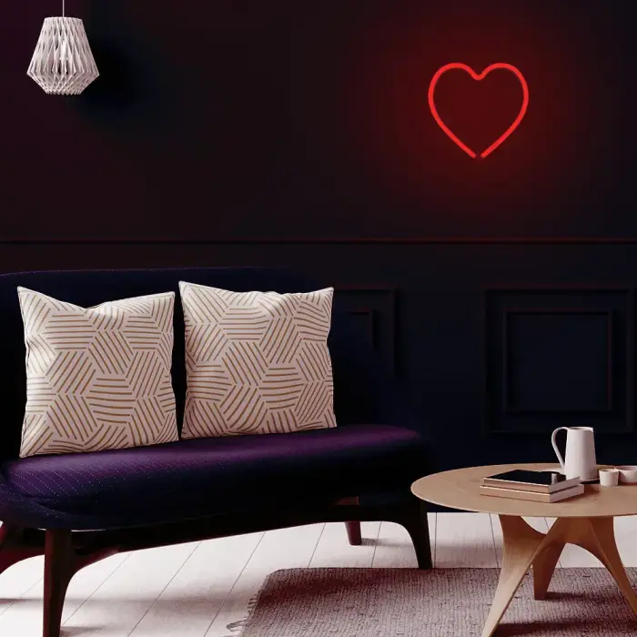 Neon LED Light HEART red Bat + USB FLNE07 Forever Light Фото num