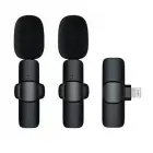 Wireless lavalier microphone Lightning double with long hair (2 in set) K1 black Photo