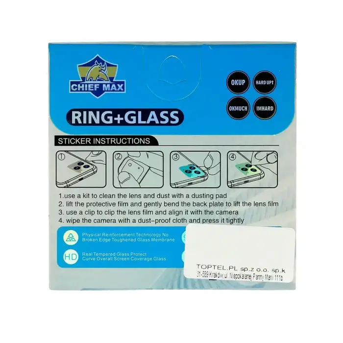 Tempered Glass HARD for camera (LENS) for Oppo A78 5G/A58 5G (island) Фото num