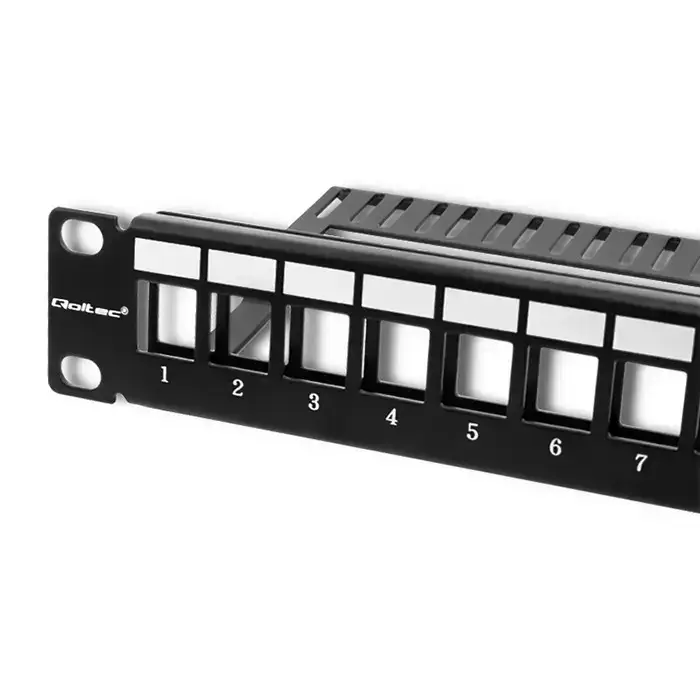 Qoltec Patch panel RACK | 24 ports | UTP blank | Black Foto 5