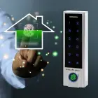 Qoltec Code lock TITAN with fingerprint reader | RFID | BT 4.0 |Code | Card | key fob | Doorbell| IP68 | EM Photo