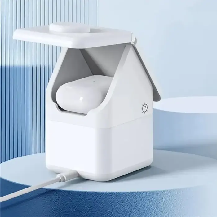 Duzzona W20 15W 4in1 inductive charger for iPhone | AirPods | Apple Watch with night lamp - white Фото num